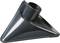 Black triangular floor nozzle with a round opening, suitable for vacuum cleaners, primarily used for cleaning corners and hard-to-reach areas.