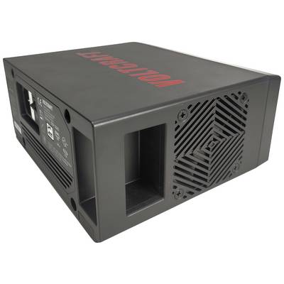 A black device with a fan on the side and the red lettering 'VOLTCRAFT' on the top surface.