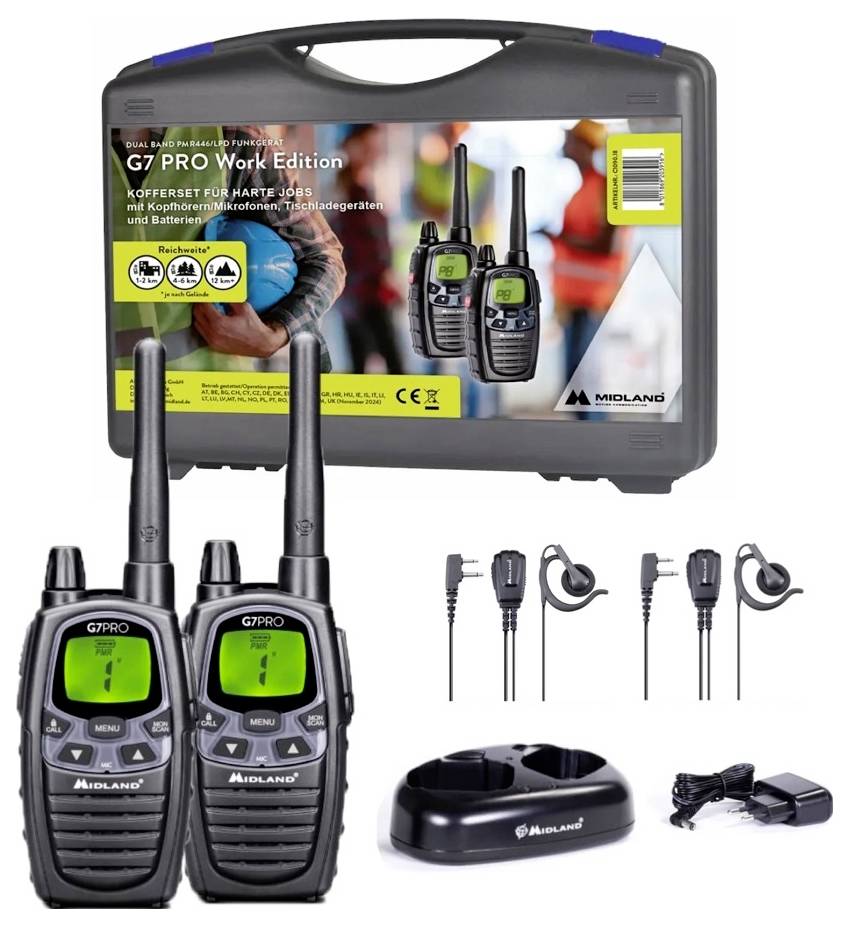Midland Work Edition Set 2x G7 Pro C1090.18 PMR handheld transceiver 2-piece set