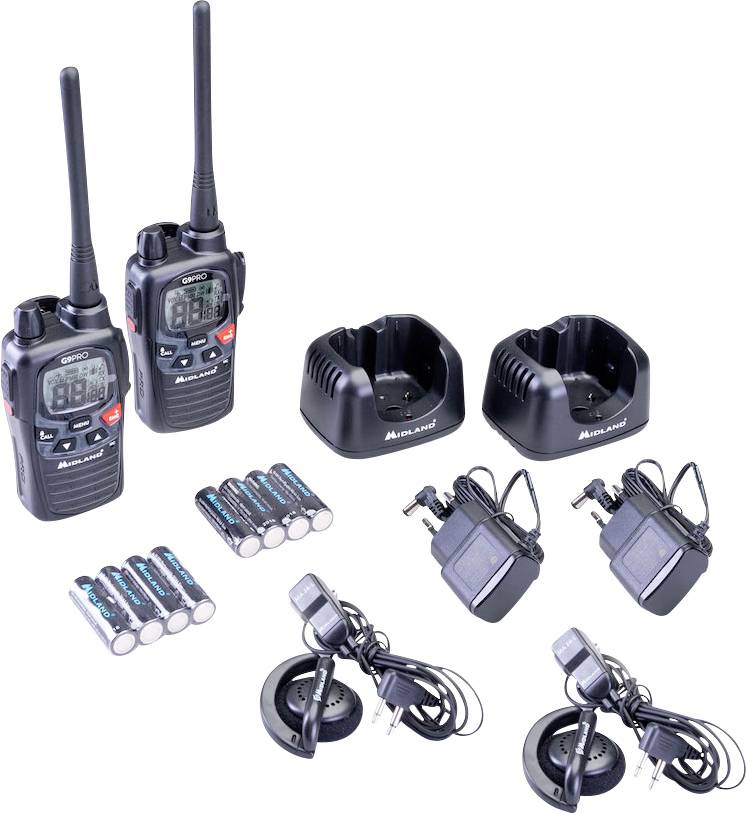 Midland G9 Pro 2er Kofferset C1385.04 PMR transceiver 2-piece set