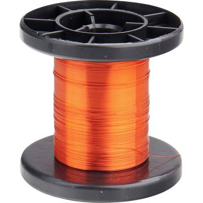 A large coil of brightly red copper wire, tightly wound. The wire is smooth and gleaming.