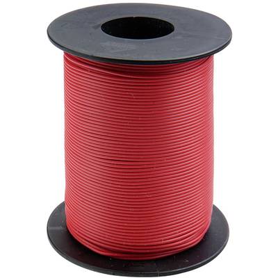 Reel wound with red wire on a black spool core. Wire purchases for electrical or DIY projects.