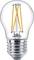 Light bulb with visible filaments and silver fitting, suitable for E27 lamp holder; modern and energy-efficient.