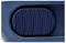 A blue, ribbed button on a device.