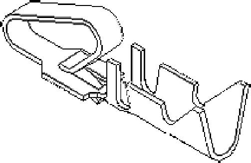 A diagram of a complex component with various recesses and edges, representing a technical drawing or sketch.