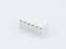 White electrical power strip with six outlets on a white background, for use in electronic circuits.
