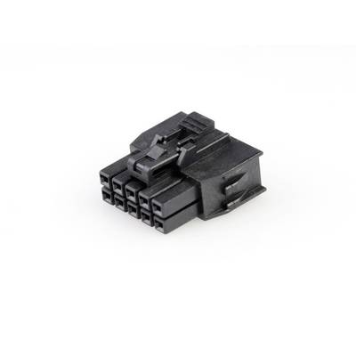 A black plastic multi-socket adaptor with a rectangular shape is lying on a white surface.