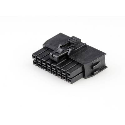 A black, rectangular 24-pin connector for computer power supplies on a white background.