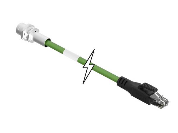Molex 1201080252 Sensor/actuator connector (pre-fab) M12 Socket, Plug 1.00 m No. of pins (RJ): 4 1 pc(s)