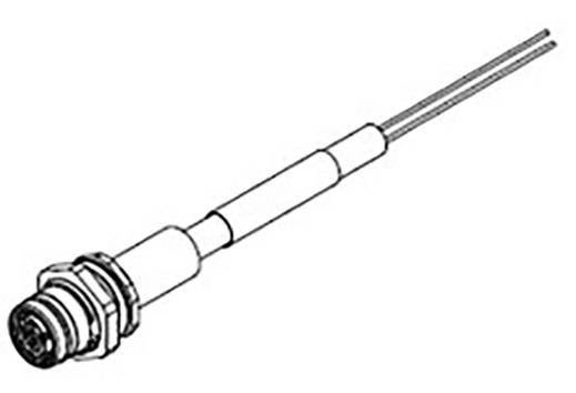 Technical drawing of a cylindrical connector with cable. Shows details of thread fastening and cable insulation.