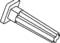 Line drawing of an elongated, ribbed workpiece with a square head. Similar to a screw or bolt.