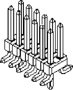 'Pixel art: A plug with two rows of four pins.'