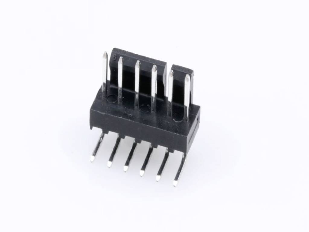A black, rectangular IC socket with eight metal contacts is shown on a white surface.