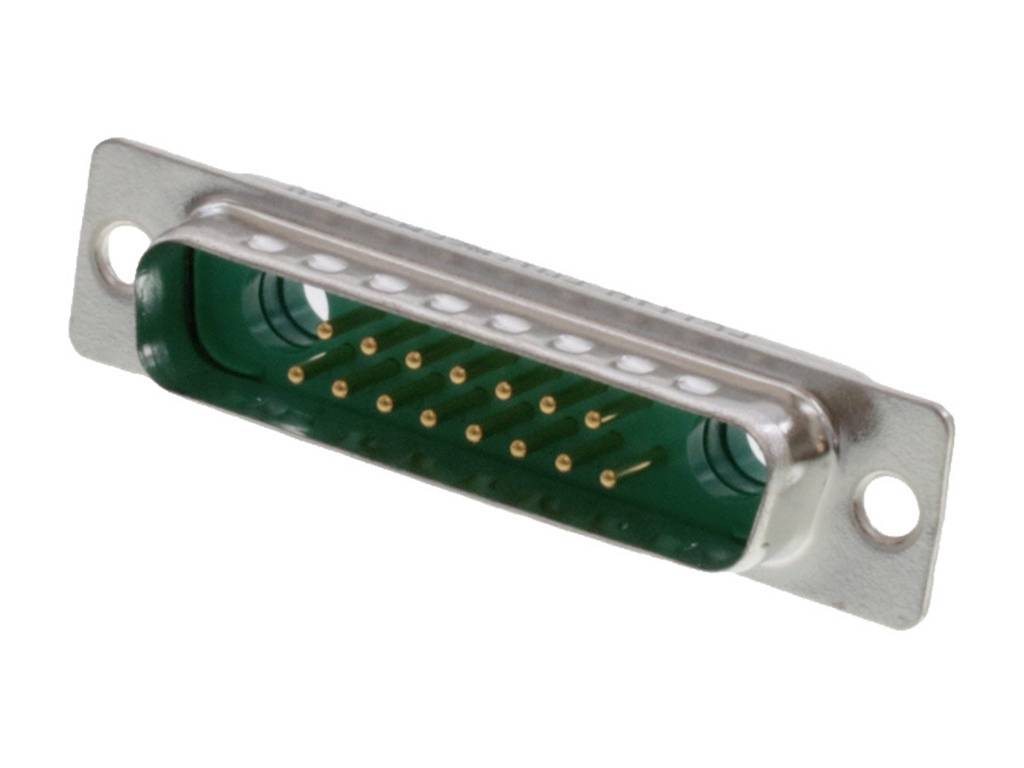 D-Sub connector with 15-pin socket, metal housing. Used in computer networks or for interface connections.