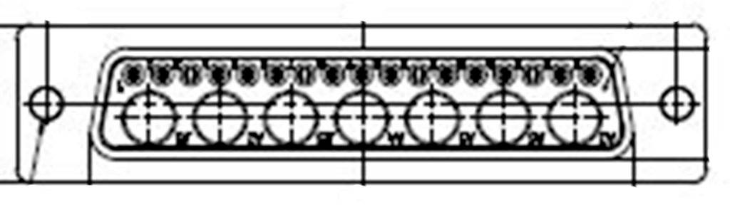 Technical drawing of an L-shaped connector, showing pin arrangement and housing contour.