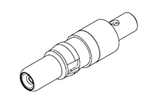Technical drawing of a cylindrical component, similar to a plug or adapter, with various rings and a locking mechanism.