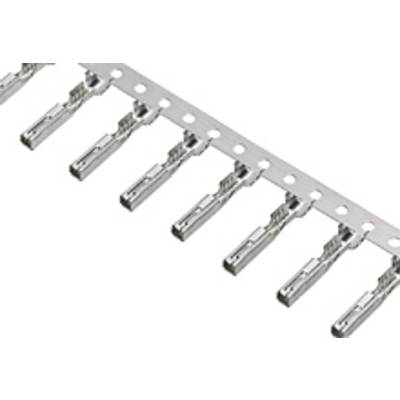 A row of silver metal contacts in a strip, uniformly arranged for industrial applications.<br><br>Note: This translation is already very close to British English, with only minor adjustments from the original German text.