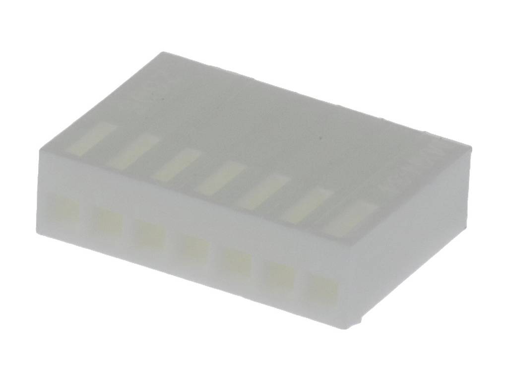 White rectangular multi-pin socket connector, suitable for electrical or electronic connections.