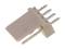 The beige, rectangular plug has four metal pins and is used for electronic connections.