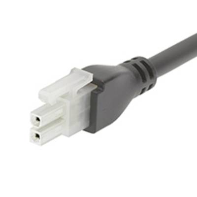 A black three-pin mains plug, suitable for connecting to electronic devices.