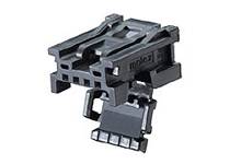 A black plastic connector housing by Molex, suitable for use in electronic applications.