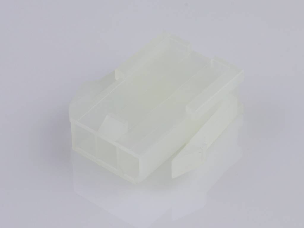 A transparent, rectangular plastic enclosure that may serve as a cover or housing for electronic components.
