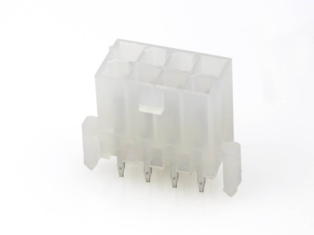 'A white, rectangular connector with multiple square sockets, typical of PC components, on a white background.'
