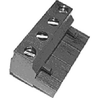 Metal clip with four screws for securing electronic components.