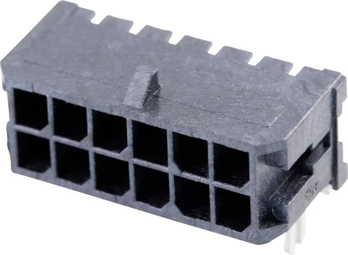 Socket strip with 12 rectangular slots in two rows.