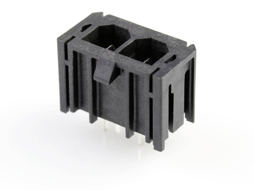 A black multi-pin connector used for electrical connections in electronic devices.