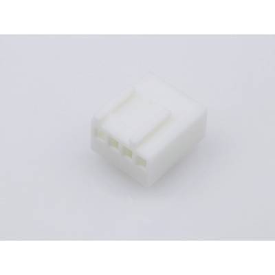 A white plastic plug with four rectangular holes, suitable for connecting electronic devices or wires.