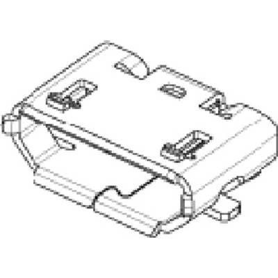 Technical drawing of a rectangular connector with multiple mounting points and a central connection area.