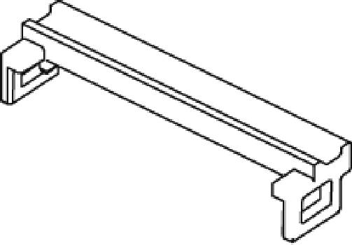 Isometric drawing of a structural steel beam with lateral support, perspective view from top left.