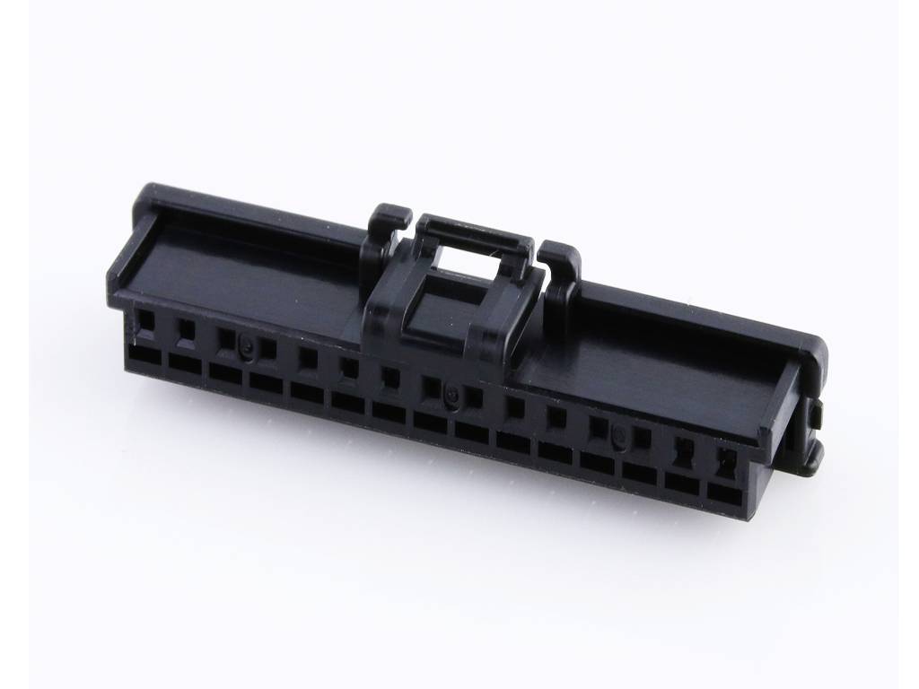 A black rectangular connector with multiple contacts, shown against a white background.