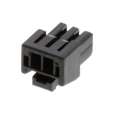 A black, three-pin plastic plug.