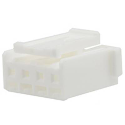 A white, rectangular plastic plug with four connection openings.