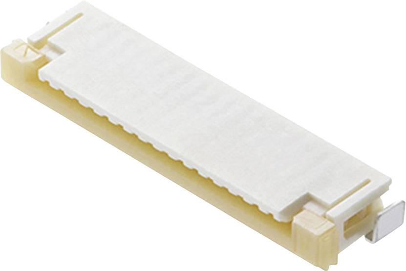 A rectangular, beige plastic plug, typically used for electronic connections, with a small silver metal clip.