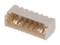A rectangular, beige plastic plug with six metal contacts that are slightly curved and angled inwards.