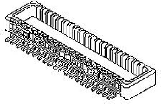 A multi-row connector with side grooves for alignment, commonly used in electronic devices.