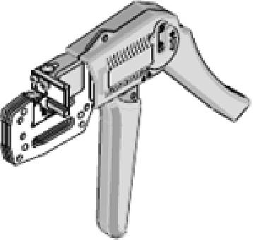 Manual cable crimping pliers with ergonomic handle and adjustable mechanism for different sizes.