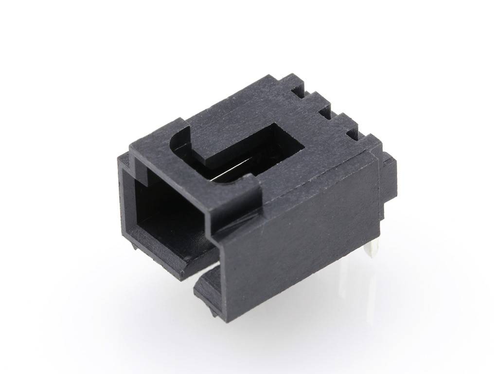 A black, rectangular electronic plug with multiple pins, suitable for PCB mounting in electronic devices.