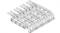 Technical drawing of a grid system with multiple parallel struts above a base structure.