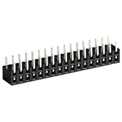 A black, rectangular socket connector with multiple metal pins arranged in two rows. Suitable for electronic connections.