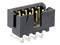 Black plastic plug with seven gold-plated pins and four silver connection legs, typically used for electronic connections.