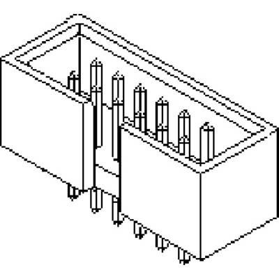 Black and white diagram of a connector with multiple pins, used for electrical connection between devices or circuits.