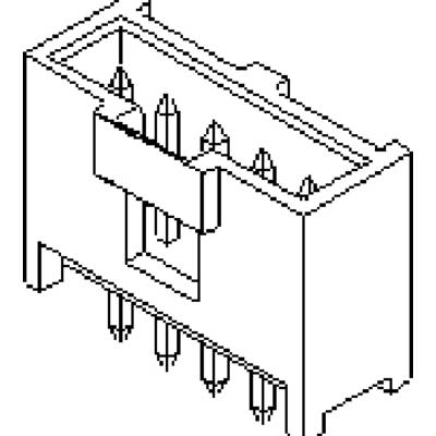 '3D diagram of a connector with multiple connections on the top and bottom, suitable for electronic devices or circuits.'