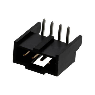 A black four-pin rectangular connector, used for electronic connections.