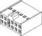 A simple, isometric black and white diagram of a rectangular building with multiple windows and a flat roof.