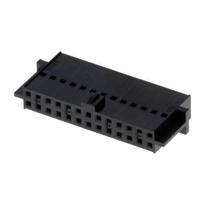 A black, rectangular 16-pin plug adapter, viewed from above.