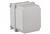 A rectangular, grey electrical enclosure with rounded corners, designed for use in an industrial or technical setting.